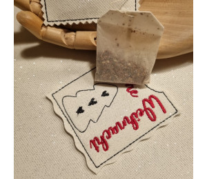 2€ ZUSATZTÜRCHEN 18. Dezember - Stickserie - ITH Teebeutel Verpackung